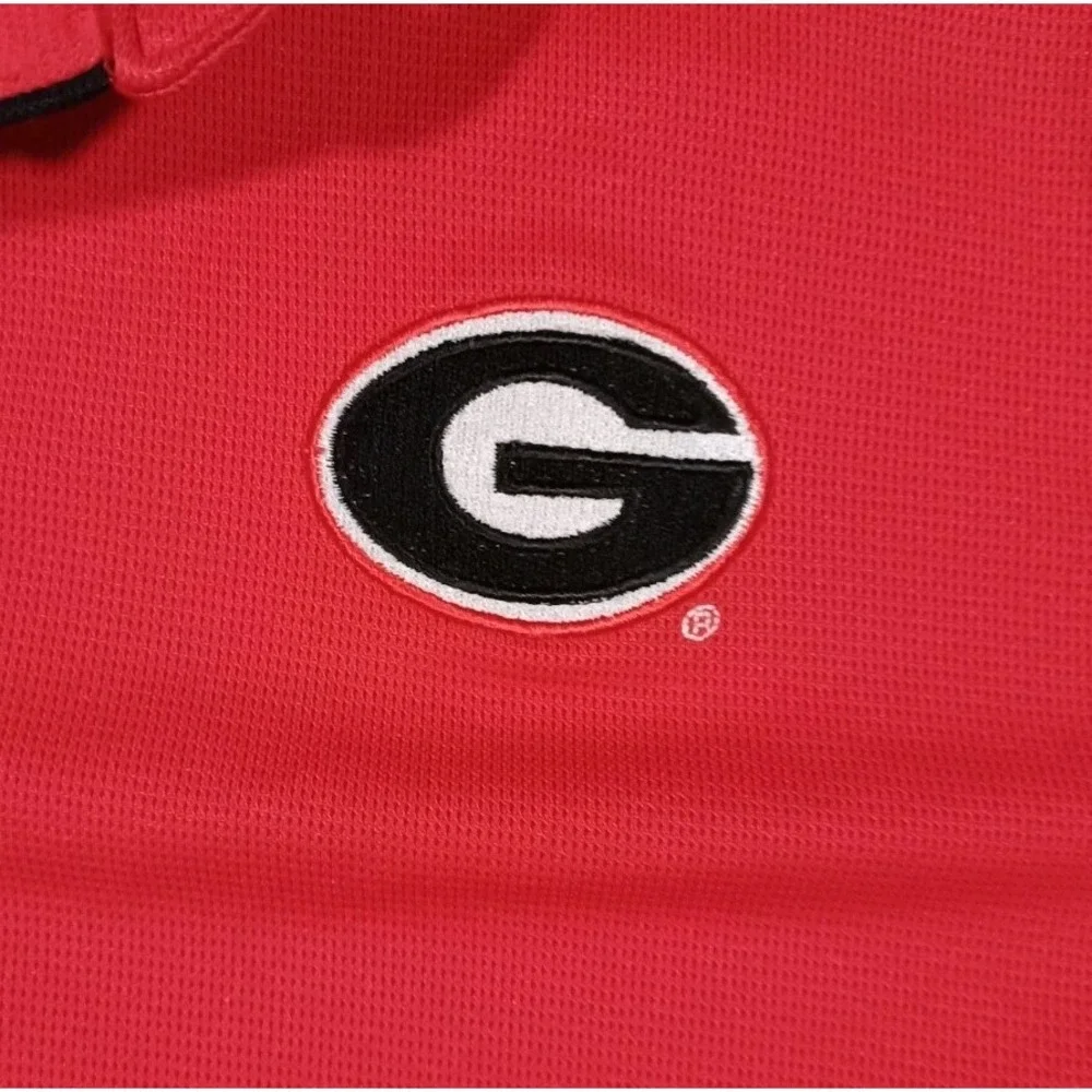 Georgia Bulldogs Shirt Mens M Red Polo Nike Fit‎ Dry Embroidered Logo